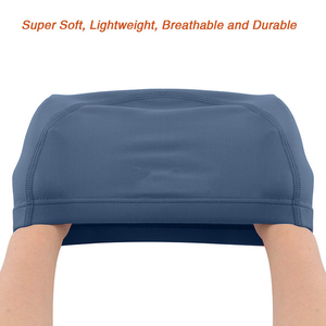 Bonnet de bain unisexe multicolores en polyester enduit PU imperméable et élastique avec pince-nez et bouchons d'oreilles - Product Image 5