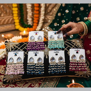 Boucles d'oreilles élégantes en plaqué or avec pierre et perles Kundan Bijoux fins Idéal pour les occasions de fête de mariage et de fête - Product Image 3