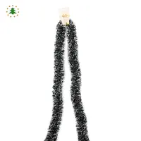OEM custom black and white mixed christmas party decoration tinsel garland