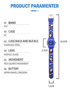 ブルーアナログダイアルクォーツウォッチ男の子用3Dファッションデザイン工場から直送 - Product Image 5