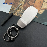 Porte-clés de voiture en cuir avec logo métallique pour BMW Mercedes VW Audi MINI Lamborghini Maserati, accessoires anti-perte
