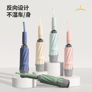 ร่มกันลม QIXIA แบบพับกลับได้ 10 ซี่โครง แถบสะท้อนแสง ผ้าความหนาแน่นสูง 280T กันน้ำ เปิด-ปิดอัตโนมัติ - Product Image 2