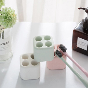Support de brosse à dents Haiming carré, absorbant, facile à nettoyer, pour brosses à dents électriques, rose, blanc, vert, personnalisable - Product Image 4