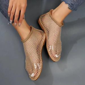 Summer Beach Sandals Toe Flat Bottom Breathable Mesh Casual Lightweight <b>Slip</b>-on Ankle Strap <b>Shoes</b> - Product Image 2