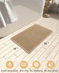 Tapis de bain en polyester style bohème, super absorbant, antidérapant, lavable en machine, moderne - Product Image 2