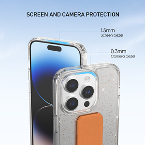 Soonleader venta al por mayor Crystal Clear Glitter Phone Case con soporte de PU a prueba de golpes para Iphone 16 Series - Product Image 6