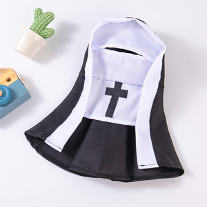 Disfraz <span class=keywords><strong>de</strong></span> Halloween <span class=keywords><strong>de</strong></span> Lujo Sencillo <span class=keywords><strong>de</strong></span> Poliéster para Gatos y Perros, Estampado para Fiestas <span class=keywords><strong>de</strong></span> Verano y Primavera, Cosplay <span class=keywords><strong>de</strong></span> <span class=keywords><strong>Monja</strong></span>, Abrigos y Chaquetas Divertidos para Mascotas - Product Image 1