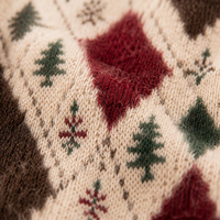 Pull tricoté personnalisé ODM/OEM pour homme, motif Argyle de Noël, flocon de neige, sapin, houx, anti-plis, anti-rétrécissement