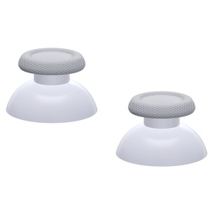 EXtremeRate - Grips de Repuesto para Palancas de Mando en Blanco Sólido y Gris New Hope para Controles de PS5 y PS4 - Product Image 1