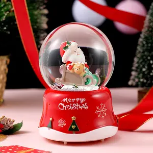 Snow Globes Merry Christmas Crystal Ball Music Box 2023 Glass Snow Globe Ornament For Sale