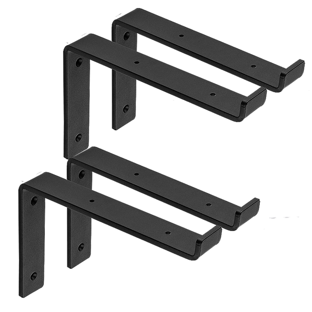 Wholesale Heavy-Duty Black Triangle Bracket Industrial Metal Shelf Wall Mounted Concealed Structure Bulkhead Use Iron Material