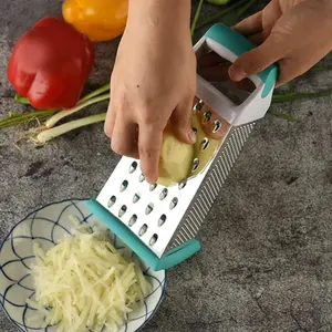 Kitchen Accessories Multi-function Stainless Steel 4-Sided Manual Vegetable Box Grater Cheese Grater With Handle