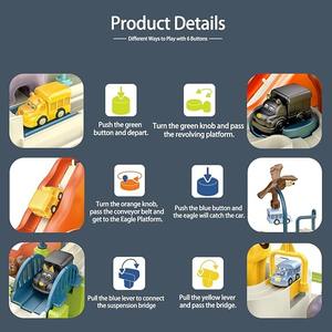 Rescue Adventure <span class=keywords><strong>Parking</strong></span> Car Toys Race Tracks para niños pequeños <span class=keywords><strong>Zoo</strong></span> Ramp Vehicle Race Car Game Juguetes educativos para 3 Mini Cars - Product Image 4