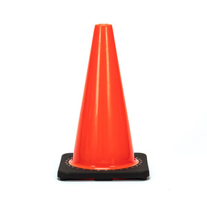 Cône de signalisation de style américain, base noire, avertissement de sécurité routière, cônes réfléchissants orange de 30 cm pour le contrôle du trafic - Product Image 1