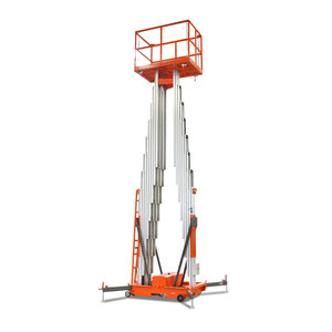 Platform Kerja Udara 6M Tiang Ganda Bahan Aluminium Alloy, <span class=keywords><strong>Lift</strong></span> Orang Fleksibel untuk Iklan, Konstruksi, Gudang, Supermarket - Product Image 3