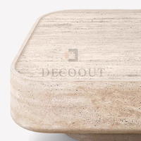 Table basse moderne et durable en travertin de marbre avec plinthe de haute qualité pour meubles de salon