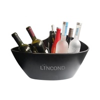 Seau à glace triangulaire à lumière LED 10 L Champagne bière boissons seau refroidisseur en plastique acrylique grand ovale pour bar à bière