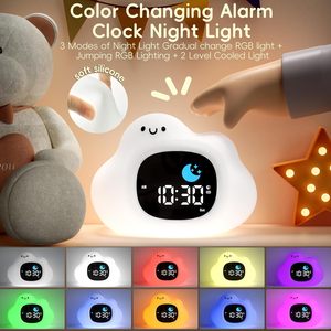 Hình đám mây dễ thương cảm ứng ánh sáng ban đêm USB có thể sạc lại thả bằng chứng ngủ đào tạo đồng hồ OK để đánh thức đồng hồ cho trẻ em phòng ngủ - Product Image 5