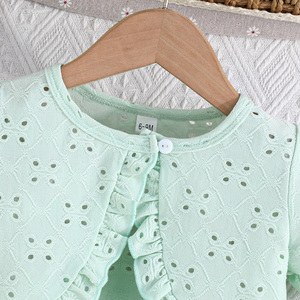 Ensemble deux pièces d'été mignon et décontracté pour bébé fille, respirant, sans manches, avec décoration florale et jupe à bretelles - Product Image 4