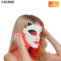 Masque de luminothérapie LED ILUXRED 276 LED 630 850 nm, lumière rouge efficace, thérapie par la lumière rouge, masque facial en silicone infrarouge, luminothérapie LED pour le visage