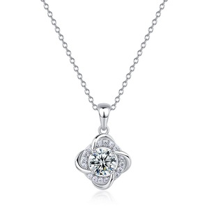 Collier pendentif en argent sterling 925 IGI, design <span class=keywords><strong>moulin</strong></span> à <span class=keywords><strong>vent</strong></span>, diamant rond brillant de 1 carat, cultivé en laboratoire, pour femmes, bijoux en gros - Product Image 1