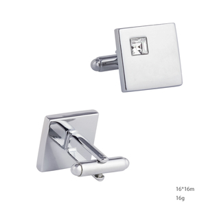 Moda francese lusso matrimonio bianco blu quadrato <span class=keywords><strong>cristallo</strong></span> zircone <span class=keywords><strong>diamante</strong></span> gemelli da uomo - Product Image 6