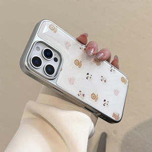 16Promax Cute Girl Illustration Realme 11Pro pour Apple Iphone14 13 15 Mobile Phone Case Silver Edge Glue TPU Galvanoplastie Phone - Product Image 3