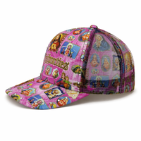 Gorra Trucker de Malla Personalizada con Figura Religiosa, Estilo Casual, para Playa, con Decoración de Diamantes de Imitación y Visera Curva