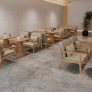 Juego <span class=keywords><strong>de</strong></span> Muebles <span class=keywords><strong>de</strong></span> Comedor Estilo Nórdico, Sillón <span class=keywords><strong>de</strong></span> Madera Maciza y Sofá <span class=keywords><strong>de</strong></span> Cuero - Product Image 2