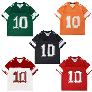 Ropa de calle transpirable de alta calidad, camiseta de <span class=keywords><strong>rugby</strong></span> americano de malla a la moda para <span class=keywords><strong>hombre</strong></span>, camiseta de fútbol americano con sublimación de logotipo personalizado - Product Image 1