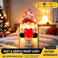 Lampada Notturna LED a Forma di Gnomo con Spina, Certificata UL, per Albero, Parete, Decorazione Natalizia, Matrimonio, Festività, Illuminazione Regalo