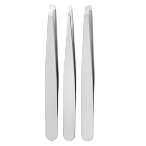 Pince à épiler pour sourcils 96 mm en acier inoxydable sablé à pointe inclinée pour une épilation précise, usage général - Product Image 5