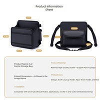 Nouvelle console centrale de voiture en cuir personnalisable avec accoudoir, compartiment de rangement, poche en filet et organisateur suspendu pour l'intérieur de la voiture