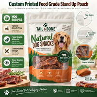 Sachets d'emballage pour friandises pour animaux de compagnie lyophilisées, pochettes personnalisées à fermeture éclair pour les collations de chiens et de chats
