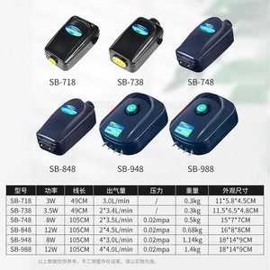 SOBAO SB-948 SB-988 High Quality Glass Aquatic Air Pump for <strong>Small</strong> Aquarium <strong>Fish</strong> <strong>Tank</strong> Outdoor Hot Sale With Box Packaging - Product Image 2