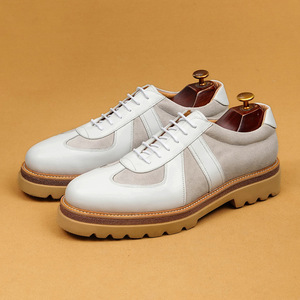 Chaussures en cuir pour hommes de style Oxford britannique, en cuir de vache véritable avec semelle épaisse, design rehaussant, pour usage professionnel, cuir véritable - Product Image 6