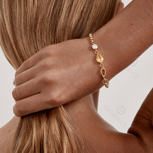 Gioielli Gemnel in <span class=keywords><strong>Argento</strong></span> Sterling <span class=keywords><strong>925</strong></span> Placcato Rodio, Bracciale 'Joy of Life' con Citrino Naturale, Catena Semplice Femminile - Product Image 2