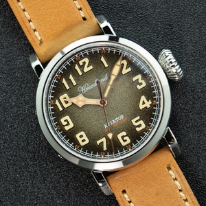 Hruodland 2025 New Bronze pilot Men's Mechanical Watch Sapphire Stainless Steel Waterproof Leather 30Bar Luminous Reloj Hombre - Product Image 3
