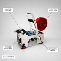 Machine d'étiquetage semi-automatique MT-50 pour bouteilles rondes, étiqueteuse de bureau, applicateur d'étiquettes manuel pour flacons, bouteilles de vin, bocaux, boîtes