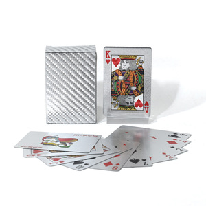 Cartas de Juego de Plástico PET Plateadas, 57x87mm, Esquinas Redondeadas, Lavables, para Juegos de Cartas - Product Image 1