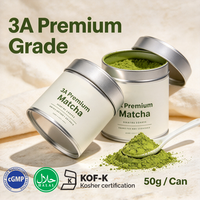Poudre de Matcha de qualité supérieure 3A, marque privée personnalisée, 50g/boîte, poudre de thé vert Matcha pour l'alimentation et les boissons