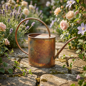 AK laiton métal décoratif cuivre laiton gravure conceptions métal arrosoir fournitures d'eau pour la décoration de jardin - Product Image 2