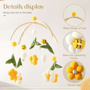 Mobile Rotante Calmante per Culla Neonato - Aiuto per il Sonno del Bambino con Carillon e Giocattoli Educativi, Mobile Sospeso per lo Sviluppo - Product Image 2