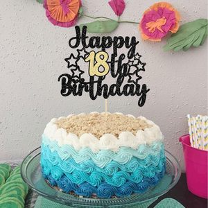 1 Adorno para Pastel <span class=keywords><strong>de</strong></span> Feliz <span class=keywords><strong>Cumpleaños</strong></span> Número <span class=keywords><strong>18</strong></span>, Negro y Dorado con Brillantina, Brindis por los <span class=keywords><strong>18</strong></span> Años, Decoración para Fiesta <span class=keywords><strong>de</strong></span> <span class=keywords><strong>18</strong></span> Años - Product Image 4
