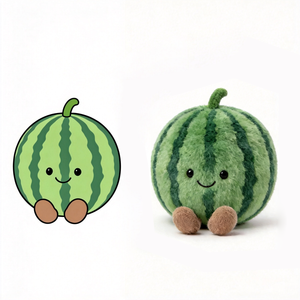 Juguete de Peluche de Sandía Personalizado, Pelota de Peluche de Sandía de Alta Calidad, Venta al por Mayor de Lindos Juguetes de Peluche de Sandía - Product Image 1