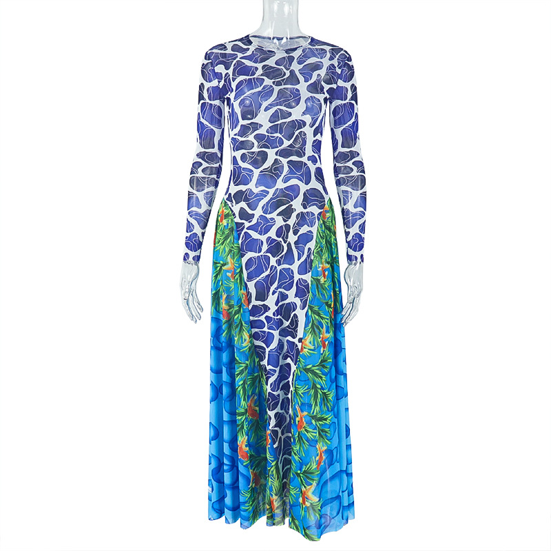 slim fit dress slacks Fall Floral Color Block Boho Maxi Dress Small main image 0