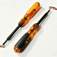 Destornillador profesional con doble LED y probador de voltaje, punta magnética fuerte, mango de PC anticaída, herramienta de reparación eléctrica plana y Phillips