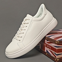 Chaussures pour hommes tendance, en cuir PU élégant, semelle en caoutchouc, lacets, baskets confortables pour la marche quotidienne décontractée