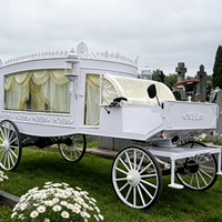Cercueil funéraire blanc, limousine classique, magnifique voiture funéraire électrique moderne, remorque de cercueil de luxe à vendre