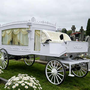Cercueil funéraire blanc, limousine classique, magnifique voiture funéraire électrique moderne, remorque de cercueil de luxe à vendre - Product Image 1